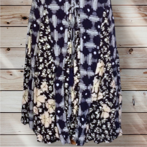 MaEVe Floral Panel Indigia Swing Midi Dress Anthropologie Small VGUC - Picture 11 of 16